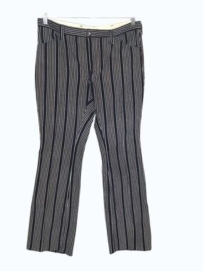 Men’s Navy White Striped Pants Flat Front Casual Dress Pants